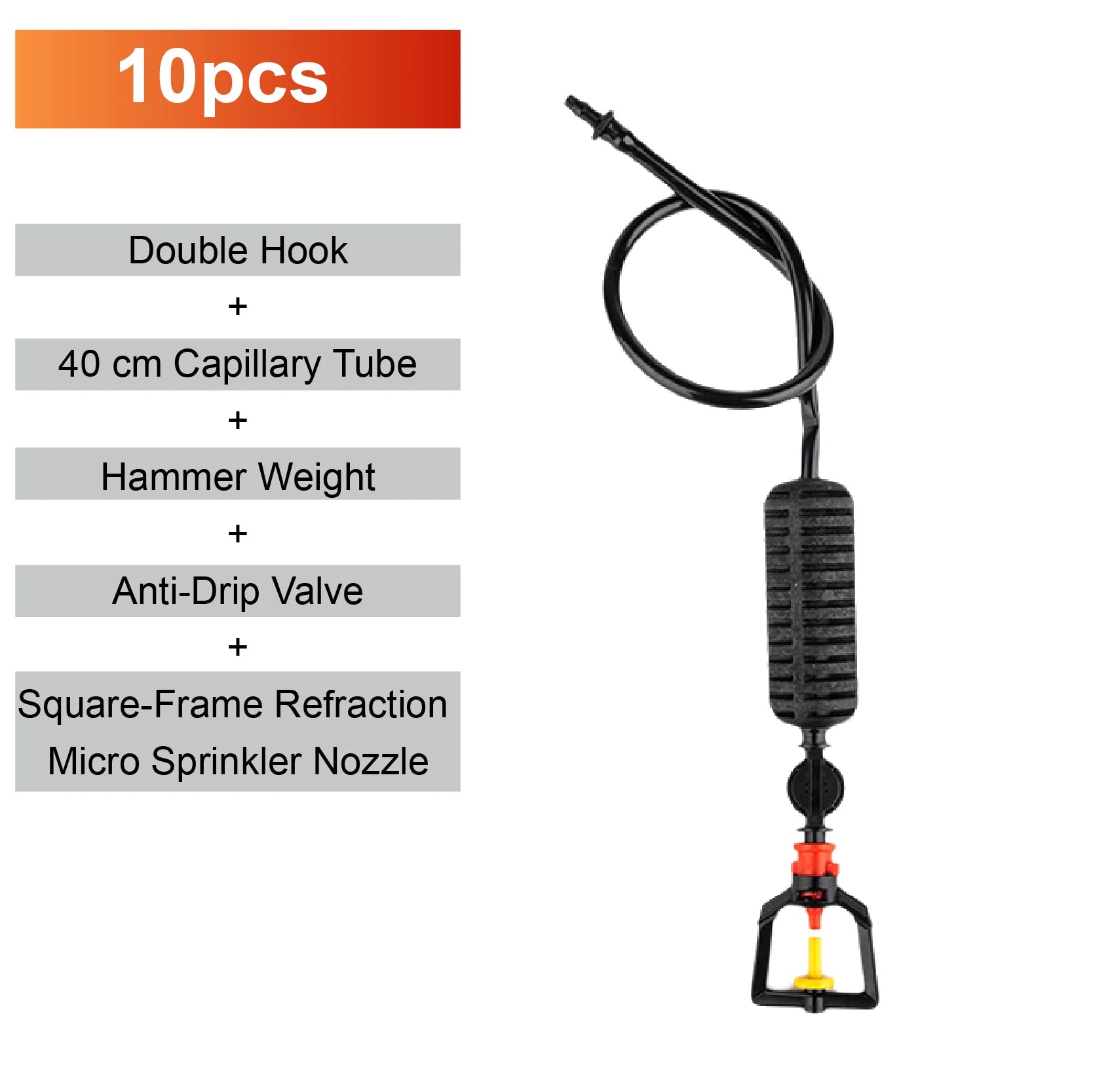 360 Degree Rotating Irrigation Sprinkler Misting Nozzle Hanging Spray Greenhouse Cooling Dust Suppression System