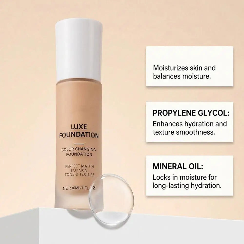Tidesmit thermal color changing foundation matte oil control concealer texture close up for perfect skin tone match