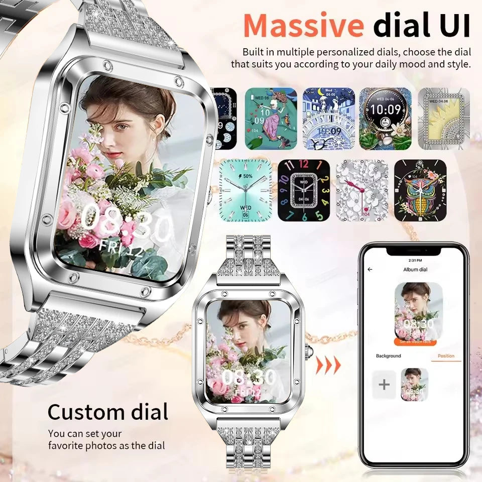 2026Ultra Thin Fashion Smart Watch For Women Screen Always Display Time Sports Bracelet Bluetooth Call 1.59" AMOLED Woman Watch