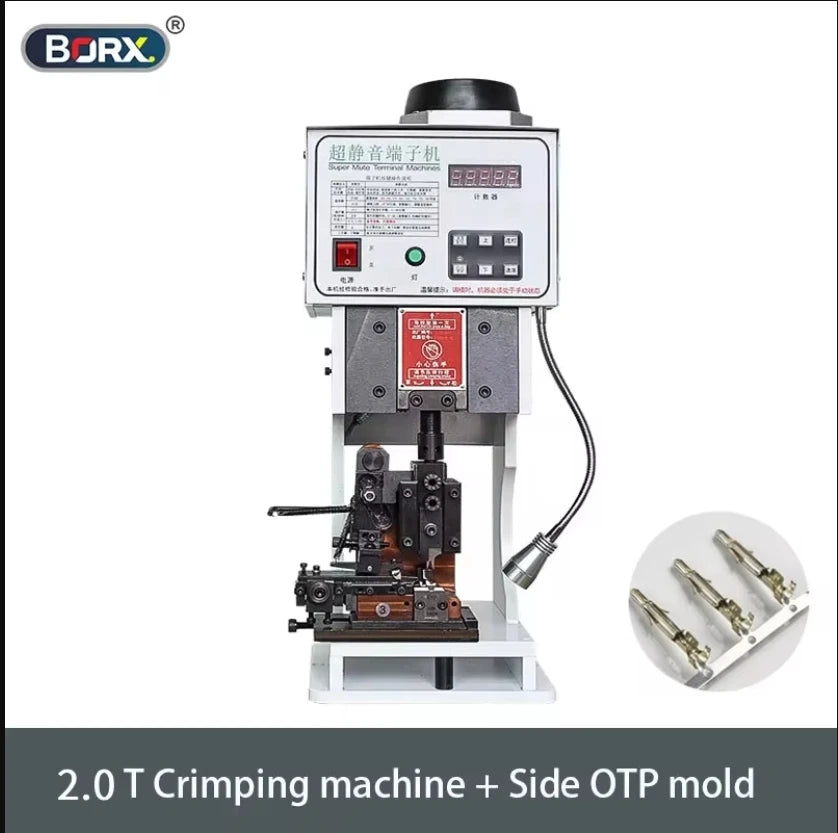 2.0T crimping machine with side OTP mold, control panel and terminal die set