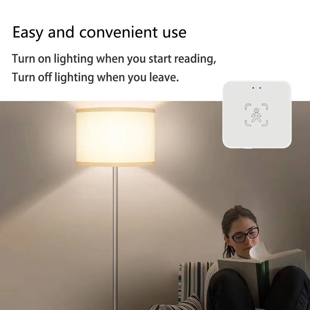 Tuya WiFi / Zigbee Human Presence Detector 24G,Luminance/Distance Detection, Smart Human Body PIR Sensor Support Home Assistant