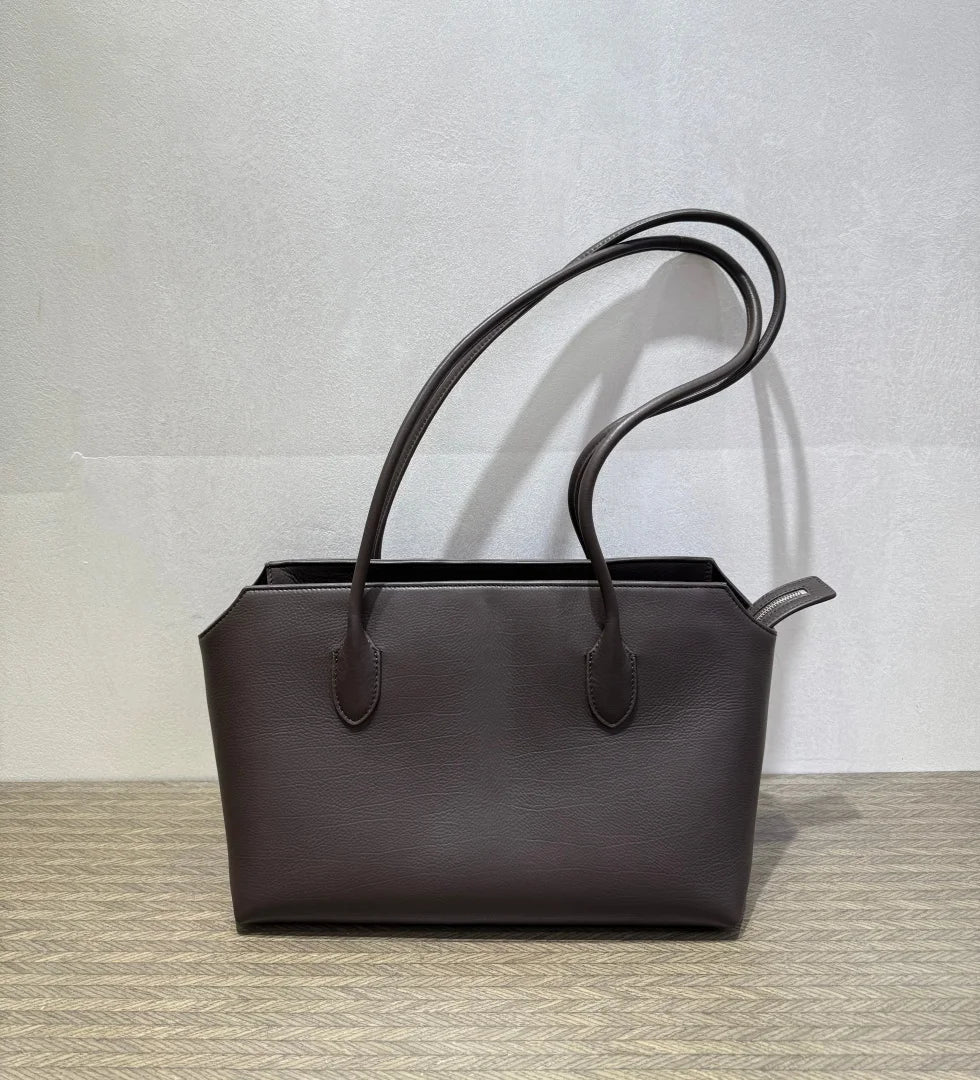 2026 new cow spine leather large capacity shoulder bag, leather handbag, commuting leather women's bag, high-end customized vers