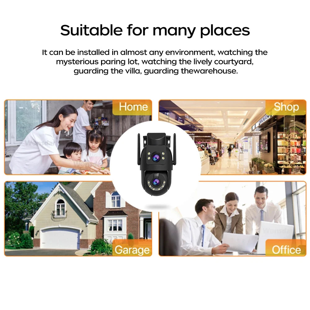 Jooah 4K 8MP Outdoor Surveillance Camera Dual Lens 5G Wifi IP Camera HD Full Color Night Vision CCTV Video Home Security Cameras