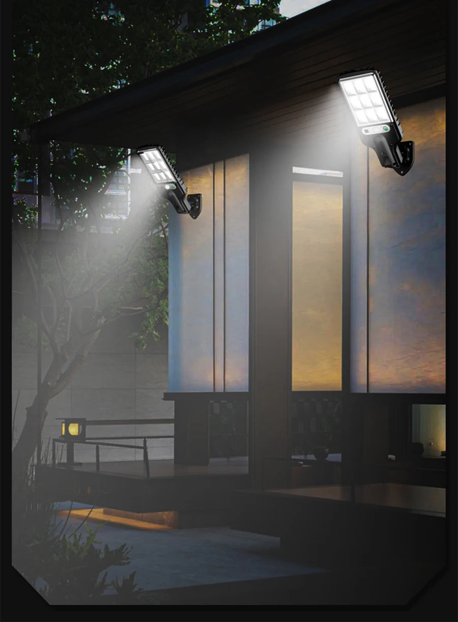 Solar Outdoor LED Wall Light Human Body Motion Sensor 3 Modes IP65 Waterproof Solar Garden Lamp Auto Charging Waterproof Outdoor Street Lantern for Yard Courtyard Garage Terrace Patio Home Exterior Decor Security Night Light