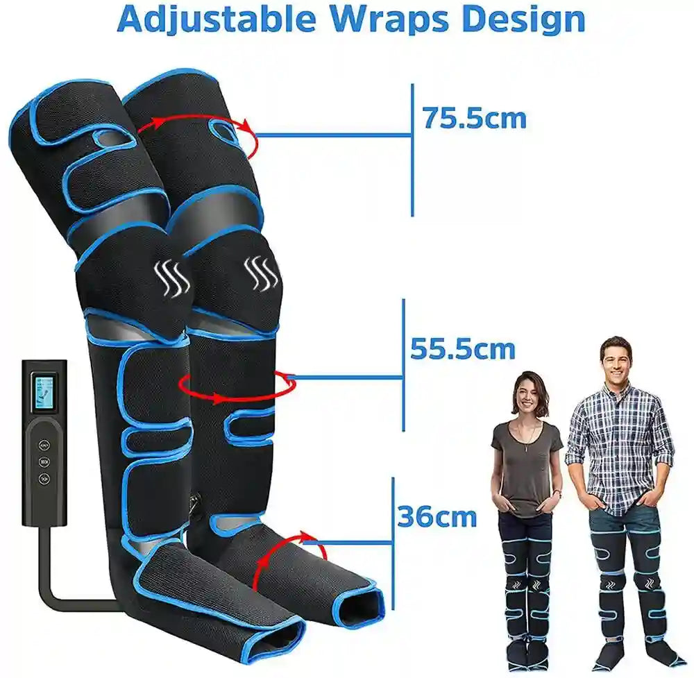 Leg Air Compression Massager With Heat - Portable Relaxation Therapy Relaxation Treatment Tidesmit