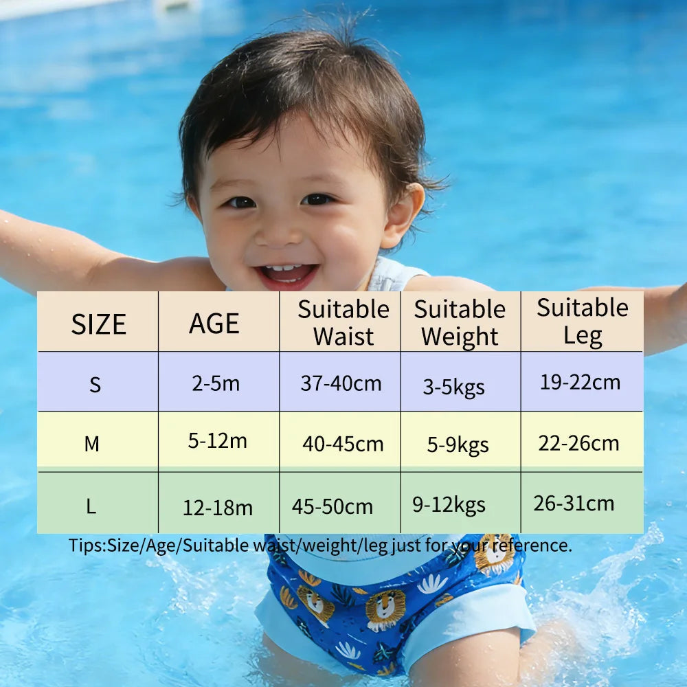 New Arrival Eezkoala Leakproof Swimming Diaper Newborn Baby High Waist Swim Nappies Washable Sunproof Baby Swimwear Cloth Nappys