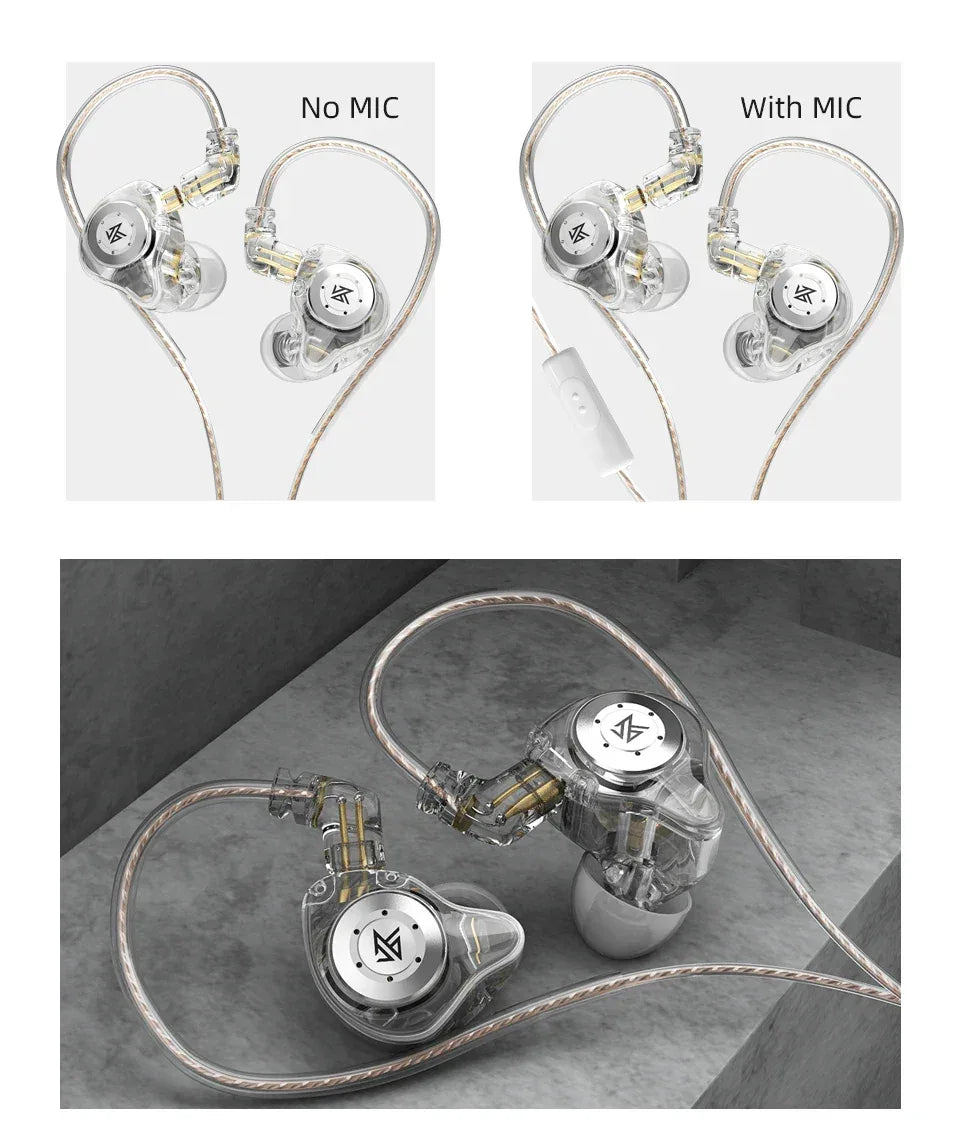 KZ EDX Pro In-Ear Monitor Headphones with Mic by Tidesmit Tidesmit