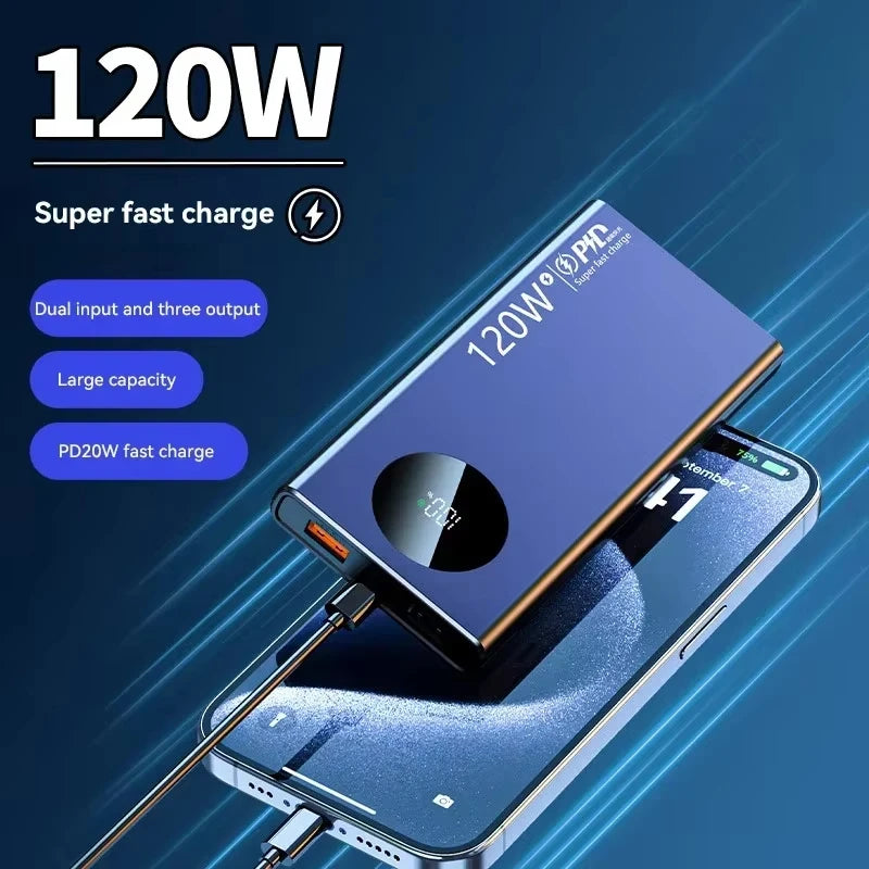 Tidesmit 200000mAh Power Bank - 120W PD Fast Charging Portable Battery Tidesmit