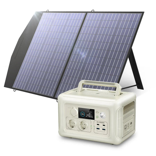 Portable Power Station 600W with 100W Solar Panel - Fast Charging Battery Tidesmit