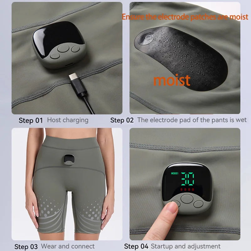 EMS Muscle Stimulator Hip Trainer - Gray Fitness Butt Lifter Relaxation Treatment Tidesmit