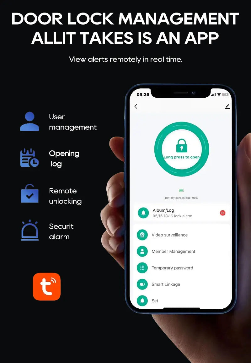 SANKESONG 3D Face Recognition Smart Door Lock,Palm Vein Recognition Video Smart Lock with Camera,Build-in WiFi,APP Control