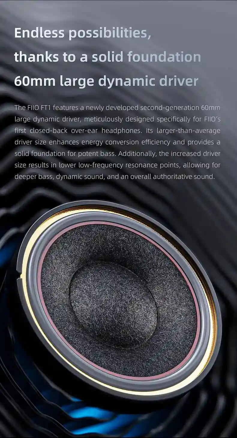 FiiO FT1 Closed-Back Headphones | Nanowood Fiber Over-Ear Audio Tidesmit