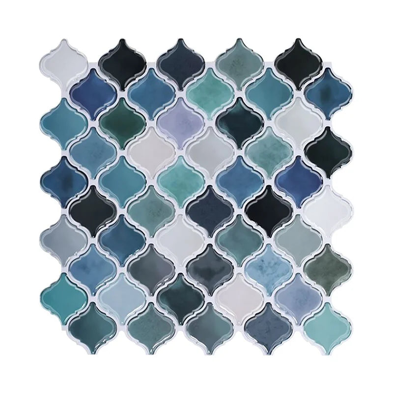 5/10PCS Self Adhesive Mosaic Vinyl Wall Tiles Stickers Wallpaper Gourd Shape 12X12Inch Brick Design for Kitchen Home Decoration