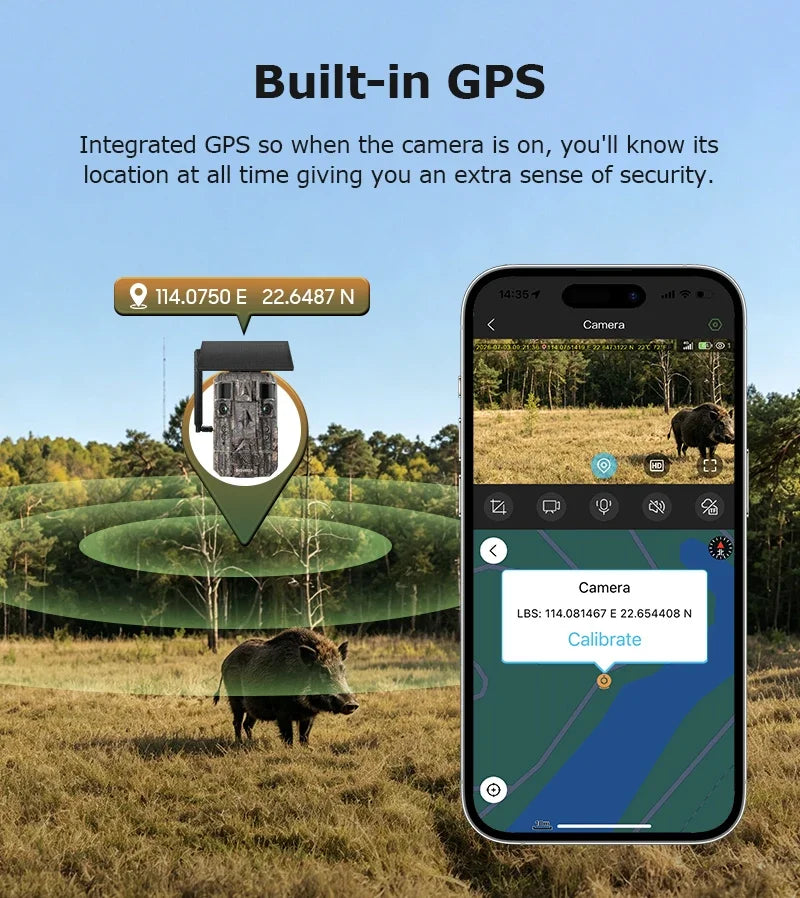 INQMEGA 24MP Dual Lens Solar 4G GPS Hunting Trail Camera AI PIR 180° Wide Angle Night Vision IP66 Outdoor Wildlife Camouflage
