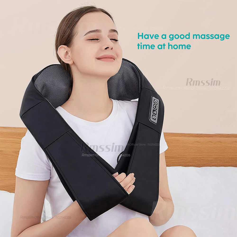 Shiatsu Neck and Shoulder Massager - Deep Tissue Heat Therapy Back Massage Instrument Tidesmit