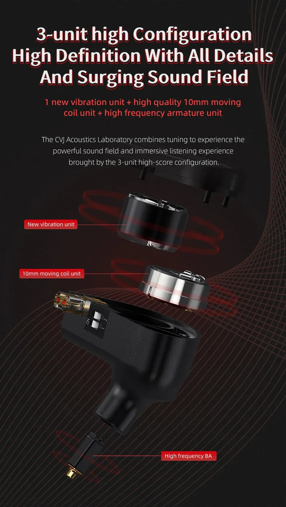 Tidesmit Gaming Earphones 1BA+1DD Dual Driver Wired In-Ear HiFi Assassin Tidesmit