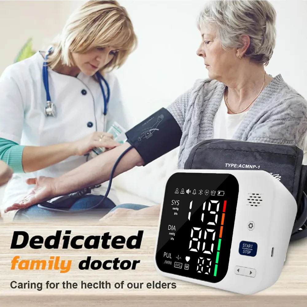 Automatic Digital Blood Pressure Monitor Upper Arm with Arrhythmia Detection 36cm Adjustable Cuff LED Display Health Tonometer