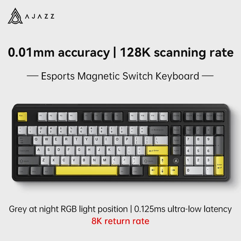AJAZZ AK980 MAX HE 8K - New Magnetic Switch Type-C - Wired Only - Computer Gaming Keyboard Upgrade Gasket Mechanical Keyboard