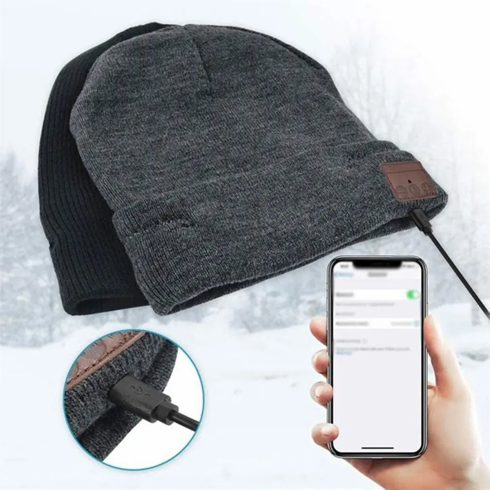 Bluetooth Headband Headphones - Warm Wireless Audio Hat for Winter Tidesmit