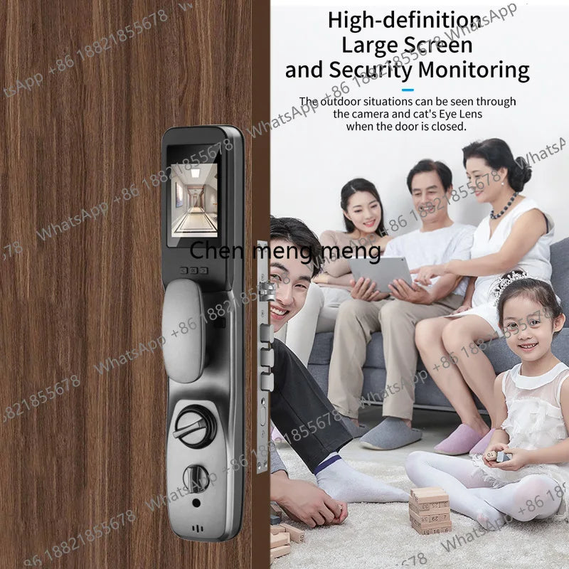 Tuya Smart 3D Face Door Lock Security Face & Camera Monitor Intelligent Fingerprint Password Biometric Electronic Key Unlock