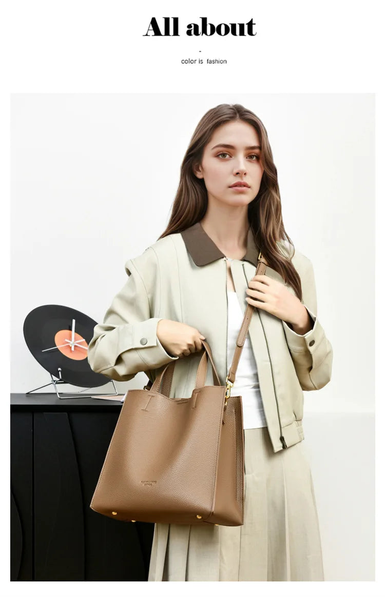 Premium Quality Luxury Brand Designer Leather Women Classic Handbag Solid Shoulder Bag For All Occasions