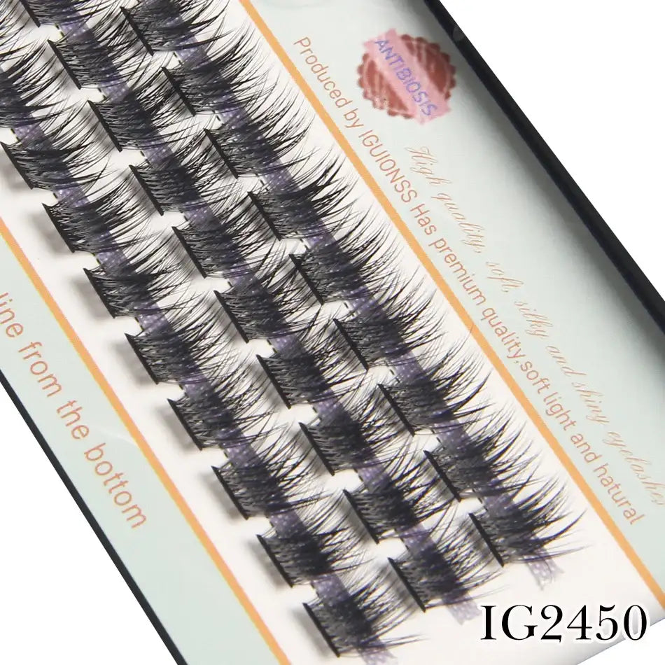 IGUIONSS Segmented False Eyelash Extension DIY Natural Individual Lash Makeup Tools Soft Easy to Operate Eyelashes False Eyelashes 50D Tidesmit