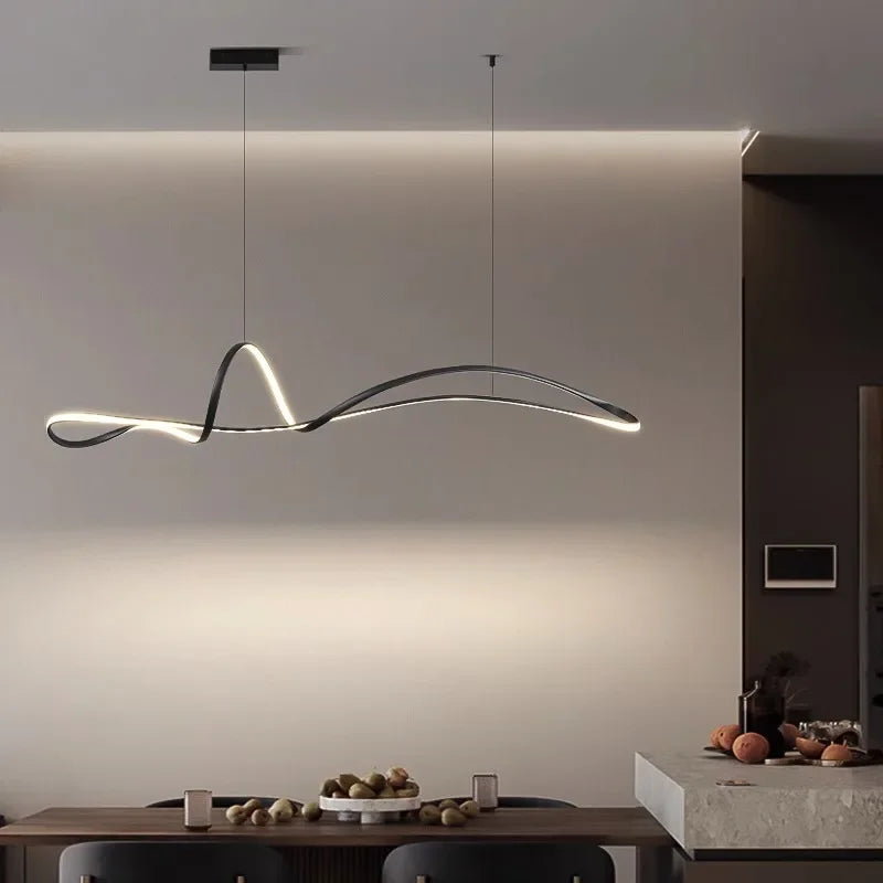 Modern 150cm LED Ring Light - Adjustable Dimmable Pendant for Creators B black Tidesmit