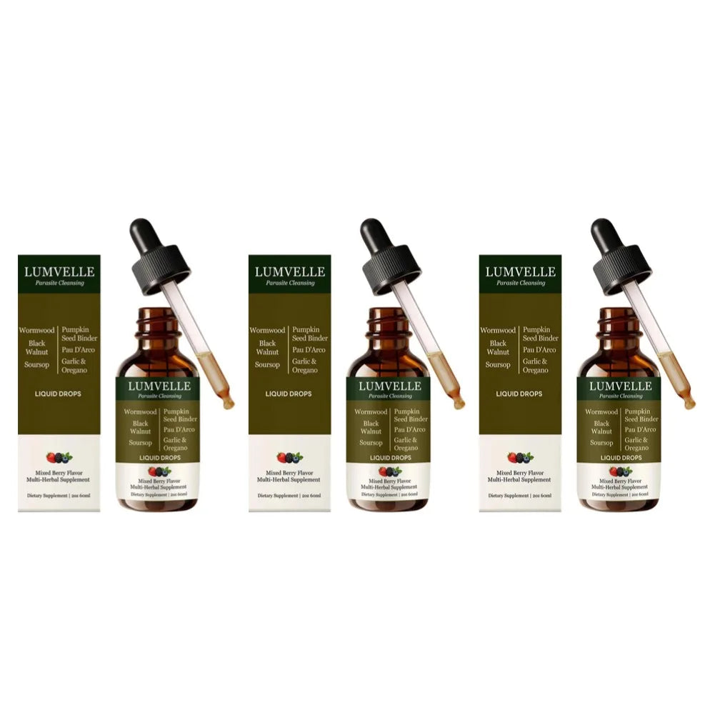 Lumvelle Wild Harvested Wormwood Liquid Drops with 7 Plant Ingredients Gut Cleaning Support & Digestive Balance Daily Wellness