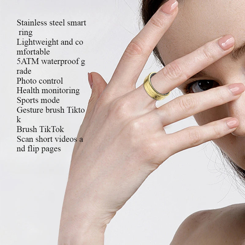 Smart Ring Set Sleep Tracking Wearable Rings Heart Rate Fitness Tracker Supports Android 5.0 Apple IOS 10.0 and Above Versions