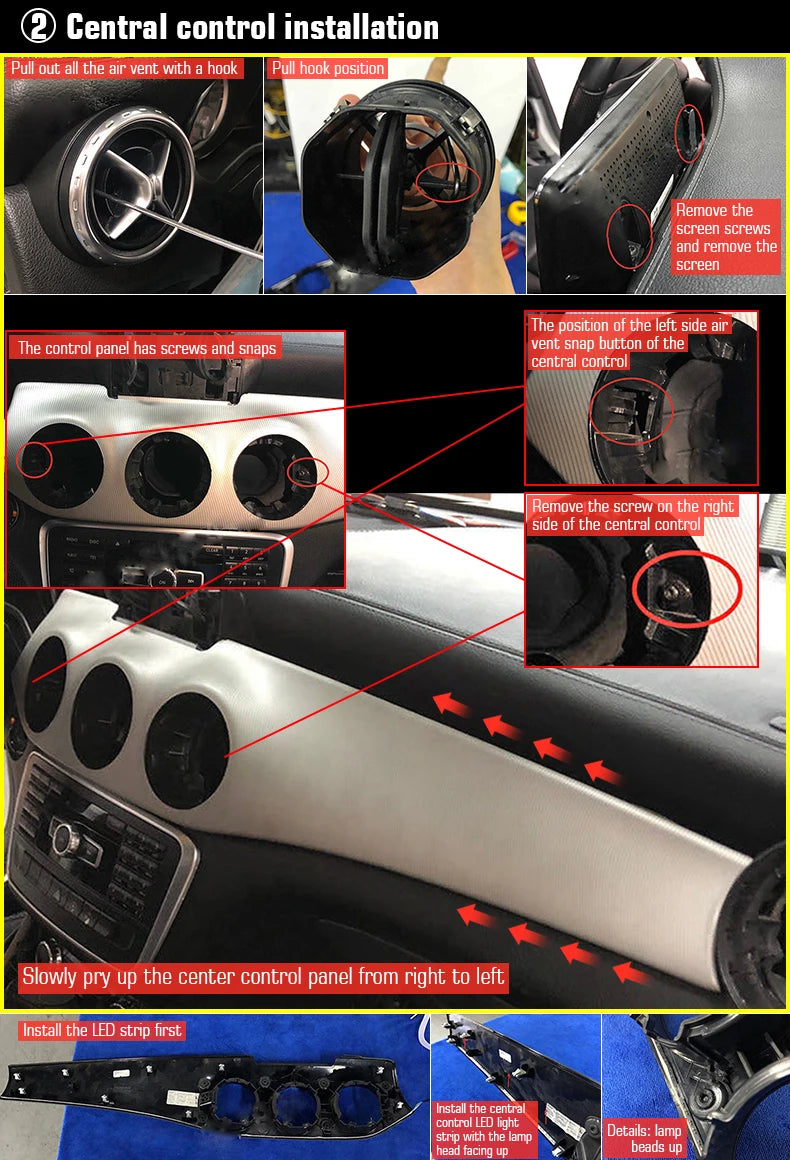 Mercedes-Benz Turbine LED Air Vents - 64 Color Ambient Lighting Kit Tidesmit