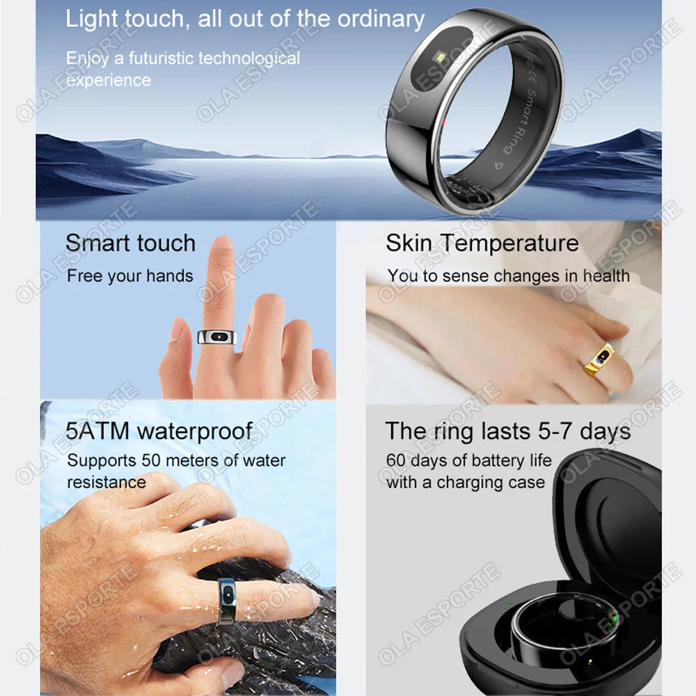 Tidesmit Smart Health Ring - Advanced Heart Rate & Oxygen Monitor Tidesmit