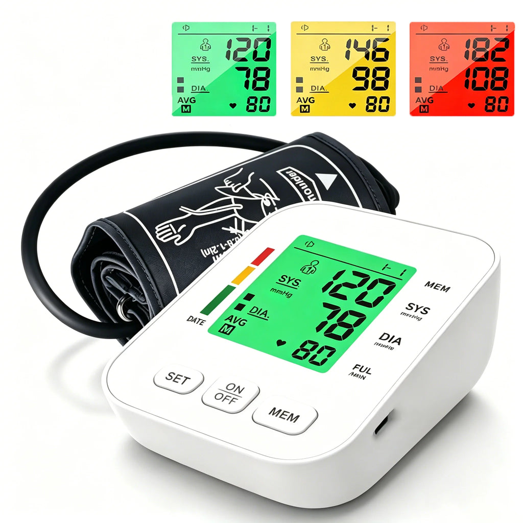 Spanish Upper Arm Automatic Blood Pressure Monitor BP Sphygmomanometer Pressure Meter Tonometer for Measuring Arterial Pressure