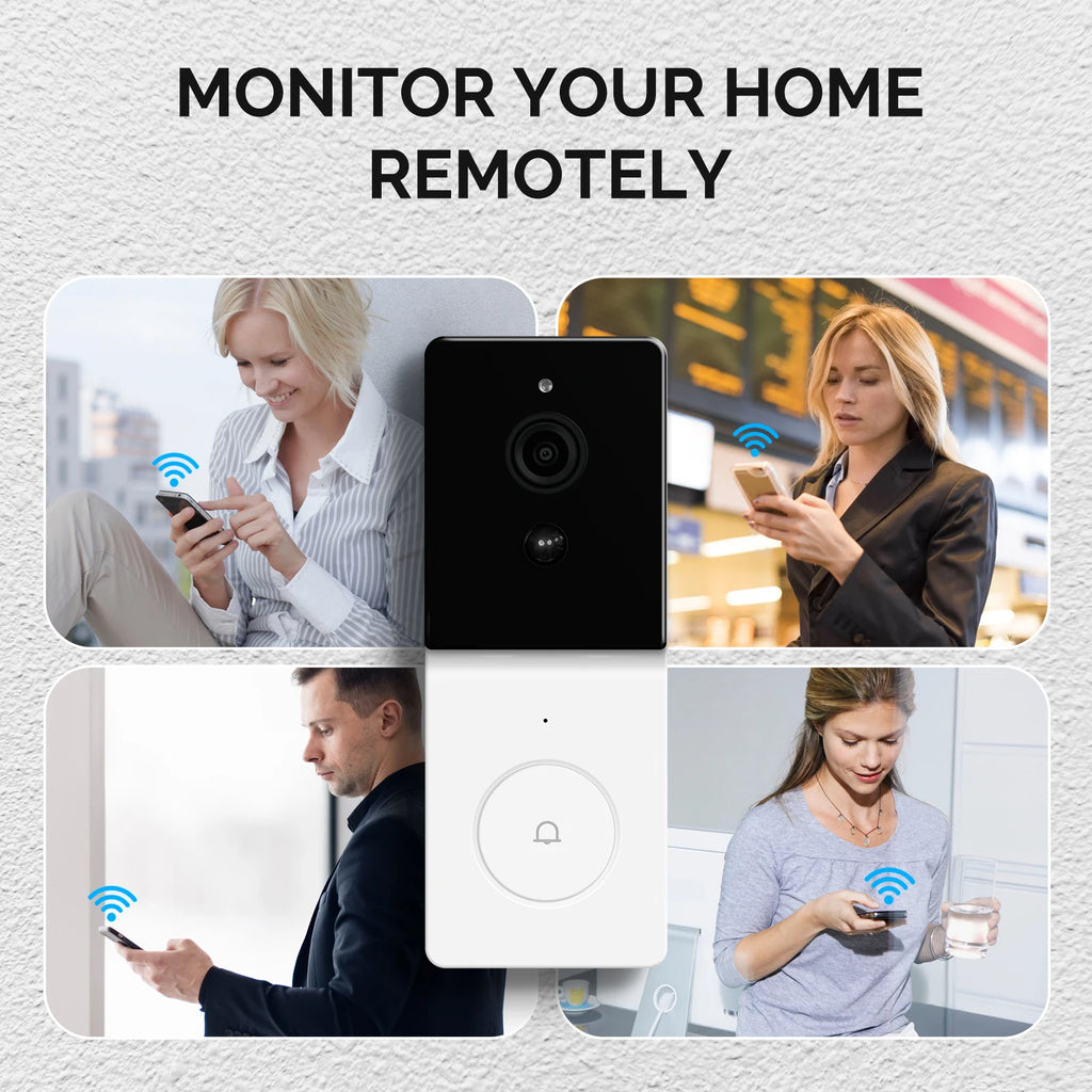 MOES Tuya Smart WiFi Video Doorbell Camera with 2-Way Audio Intercom, Night Vision & Wireless Door Product Home Security