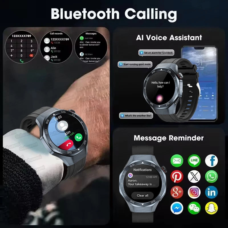 2026New Original Premium Sports SmartWatch Ultra 1.53“Display Built-in GPS Compass 3ATM Waterproof Call Fitness Tracker Bracelet