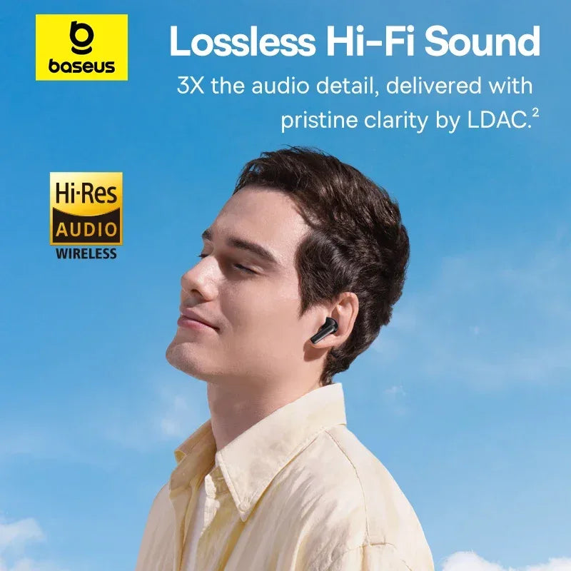 Baseus EP10 Pro ANC Earbuds Wireless Bluetooth 6.0 Earphones 50dB Realtime Adaptive Headphones 6 Mic Hi-Res LDAC IP55 Ear buds Tidesmit