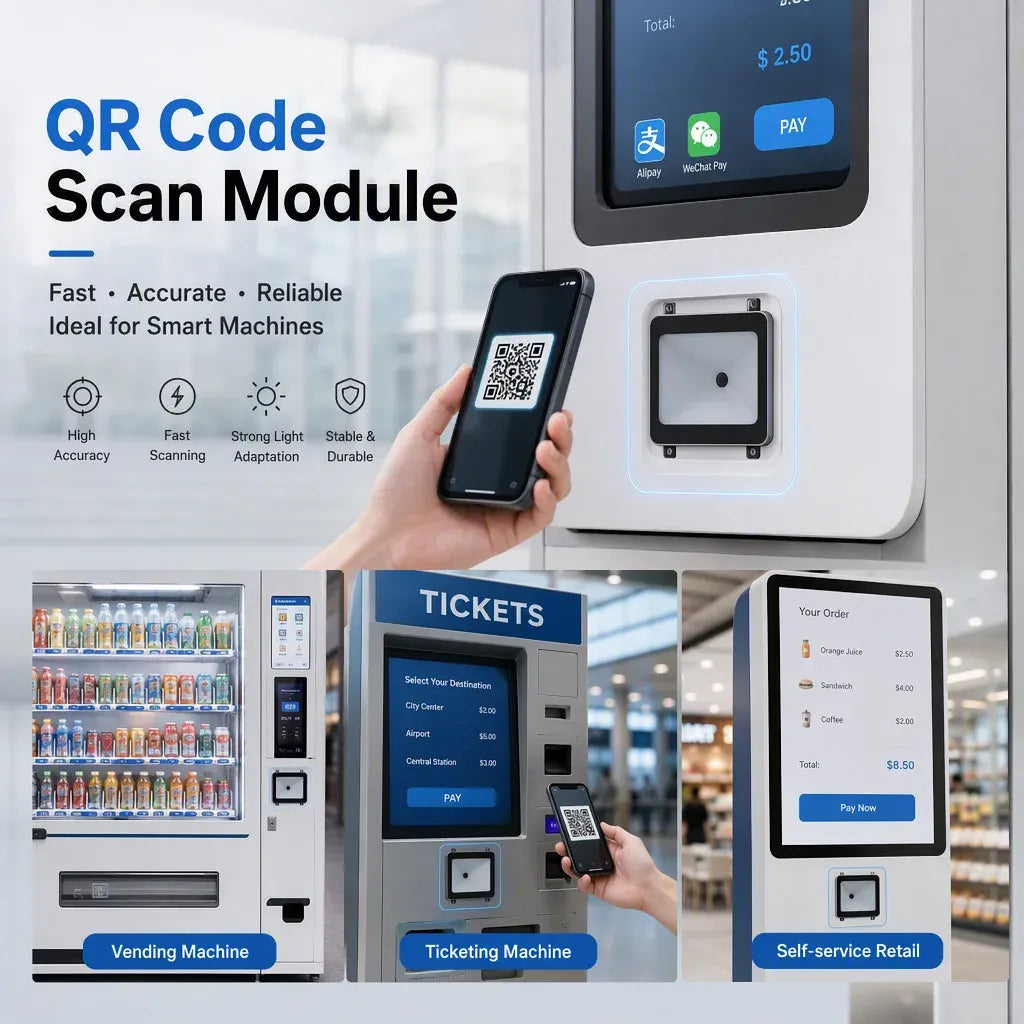 Small Bar Code Scanner USB TTL RS232 Embedded 1D 2D Barcode Reader QR Code Scanner Module Apply for Vending Machine