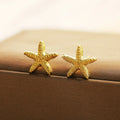 Punk Metal Starfish Stud Earrings for Women Fashion Gold Color Star Geometric Temperament Earrings Summer Jewelry Gift
