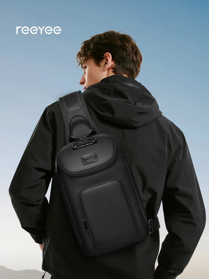 ReeYee N6 6L Sling Chest Bag, Combination Lock Security Crossbody Pack, Unique Design with Smart Organization Compartments