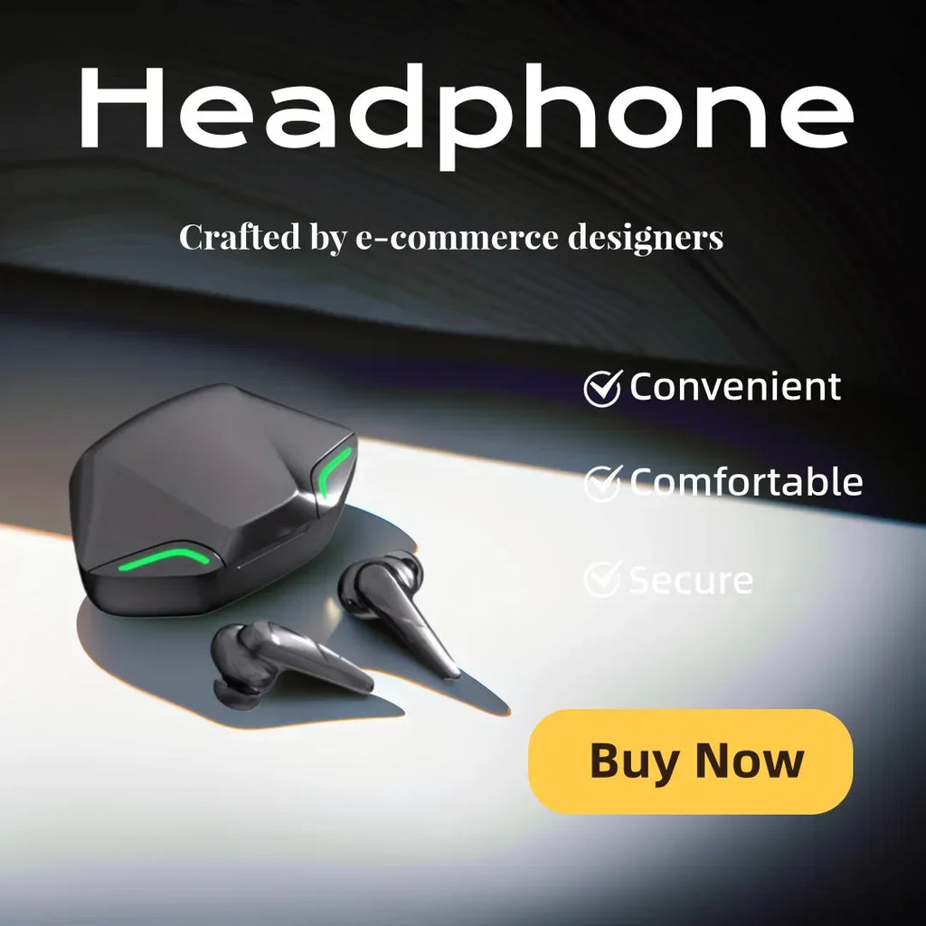 Wireless Gaming Earbuds with Mic Noise Cancelling - Black Tidesmit Black Tidesmit