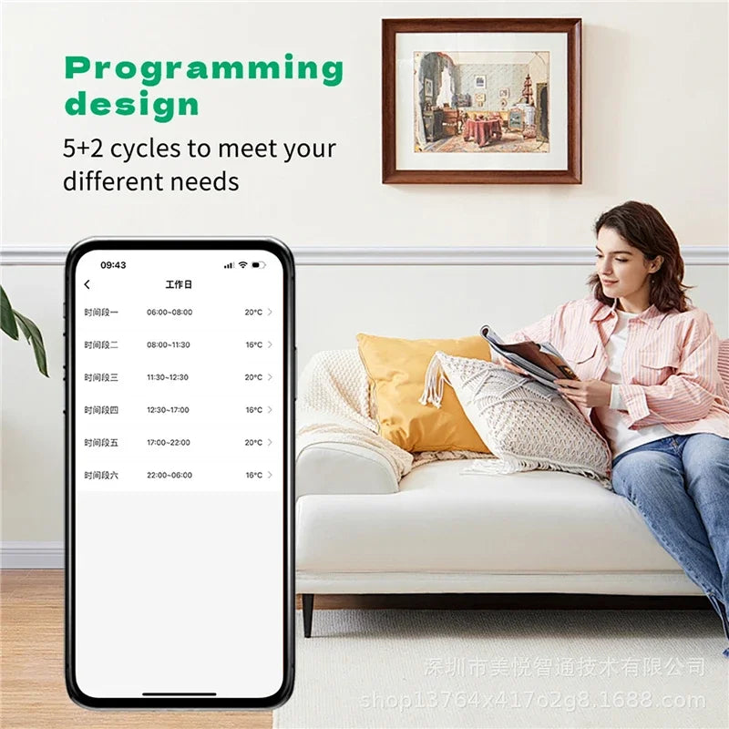 Tuya Smart Home Wifi Heating Thermostat Wireless Automatic Thermostat Wifi Thermostat Temperature Controller Alexa Google Home