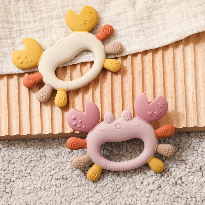 Silicone Baby Teether Baby Toys 0 to 12 Months BPA Free Chewing Teething Toys Crab Multicolor Teether Reborn Silicone Toys Gift