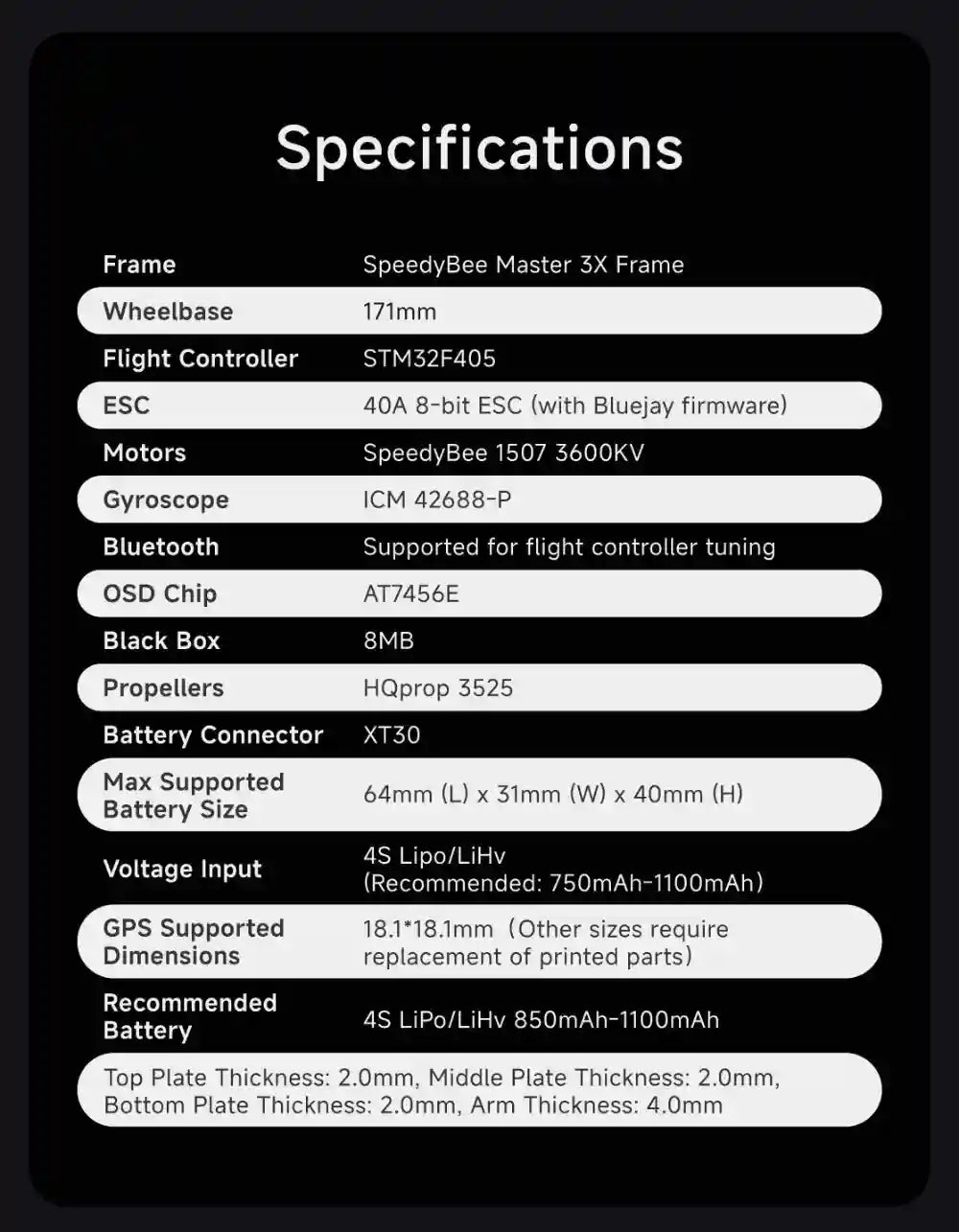 SpeedyBee Master 3X FPV Drone O4 Pro Digital Freestyle Quad Tidesmit