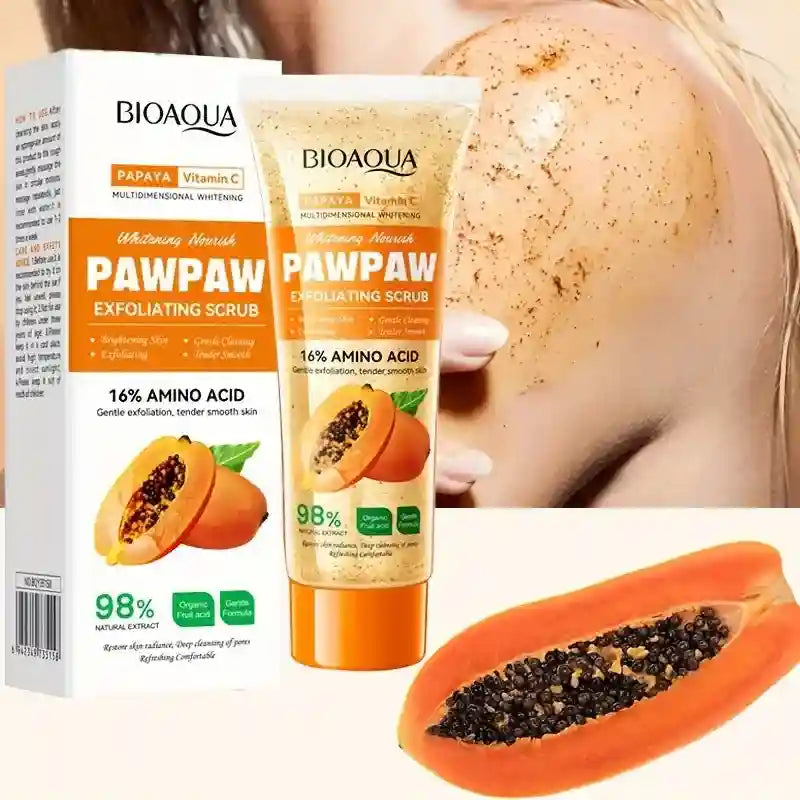 Papaya Vitamin C Exfoliating Scrub 100g - Natural Salon-Quality Deep Cleansing Scrubs Treatments Tidesmit