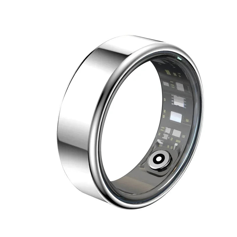 Smart Health Tracker Ring - Heart Rate & Oxygen Fitness Monitor Silver Tidesmit