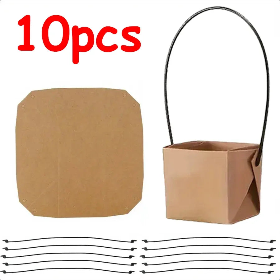 5-20pcs 6cm Kraft Paper Succulent Potted Plant Box Indoor Outdoor Universal Foldable Hanging Potted Plant Box Gardening Tools