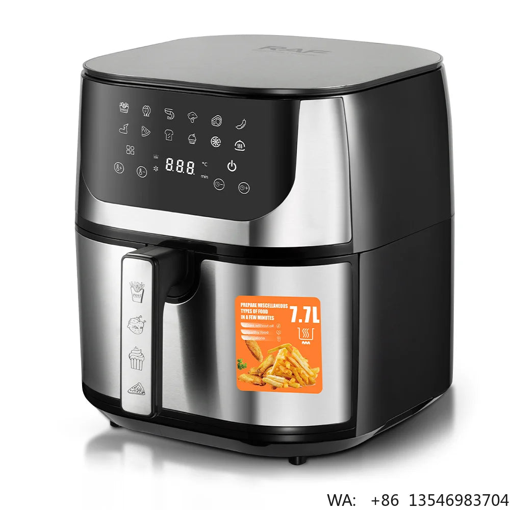 RAF Multifunctional Stainless Steel Air Fryer Touch Screen 1800w High Quality Air Fryer Machine Home Use Easy Clean