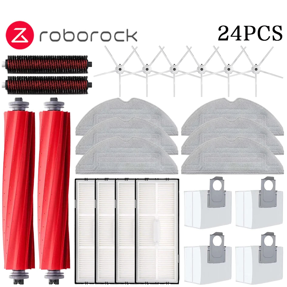 Tidesmit replacement brushes mop pads and HEPA filters for Roborock S7 MaxV Ultra robot vacuum cleaner