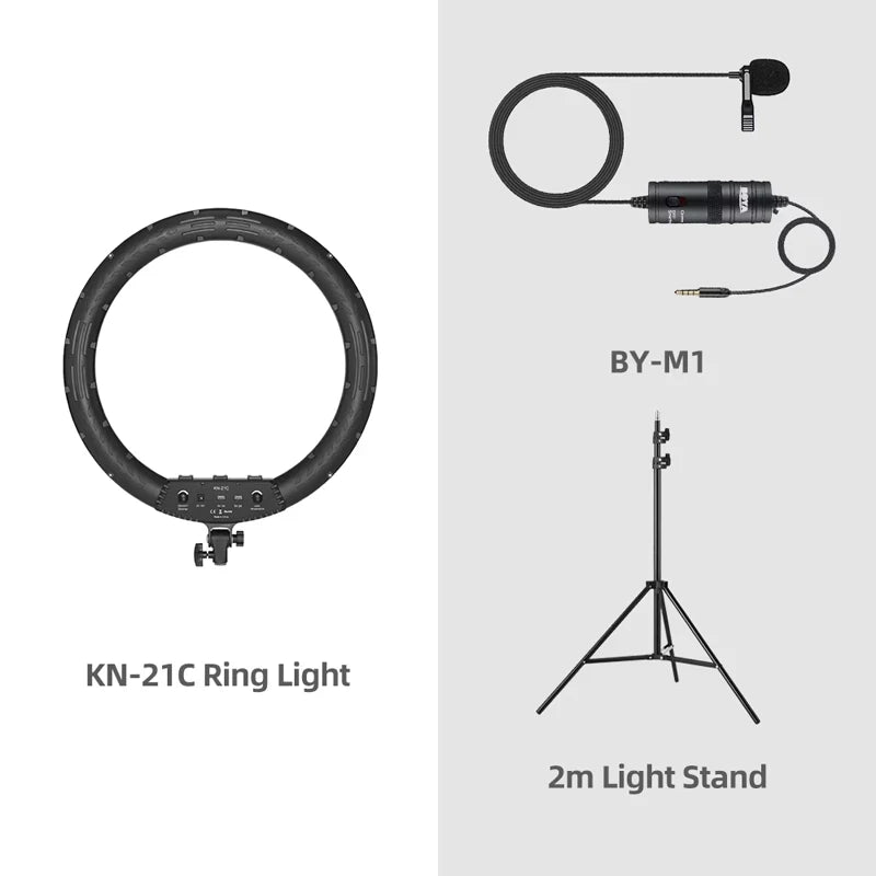 18 Inch LED Ring Light with Remote - Bi-Color Content Creation Kit Kit 5 Tidesmit