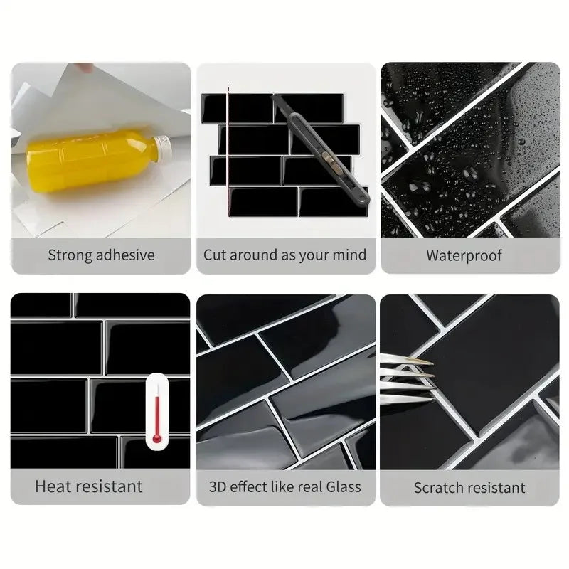 Backsplash Tile for Kitchen Peel and Stick, Self Adhesive Stick on Subway Tiles for Kitchen, Bathroom