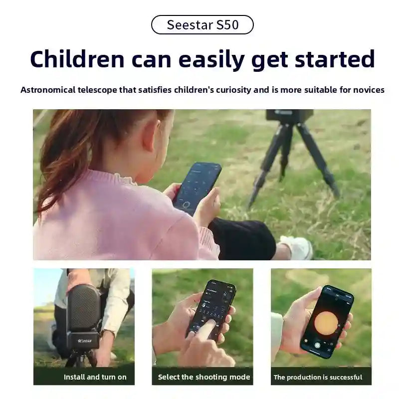 Seestar S50 Smart Telescope | All-In-One Digital Stargazing Kit Tidesmit